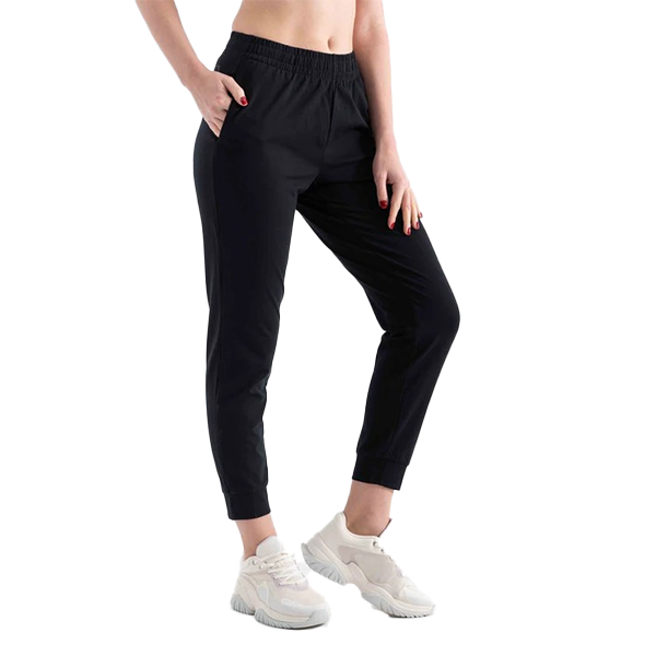 ANTA KNIT ANKLE FITNESS PANT FOR WOMEN, BASIC BLACK