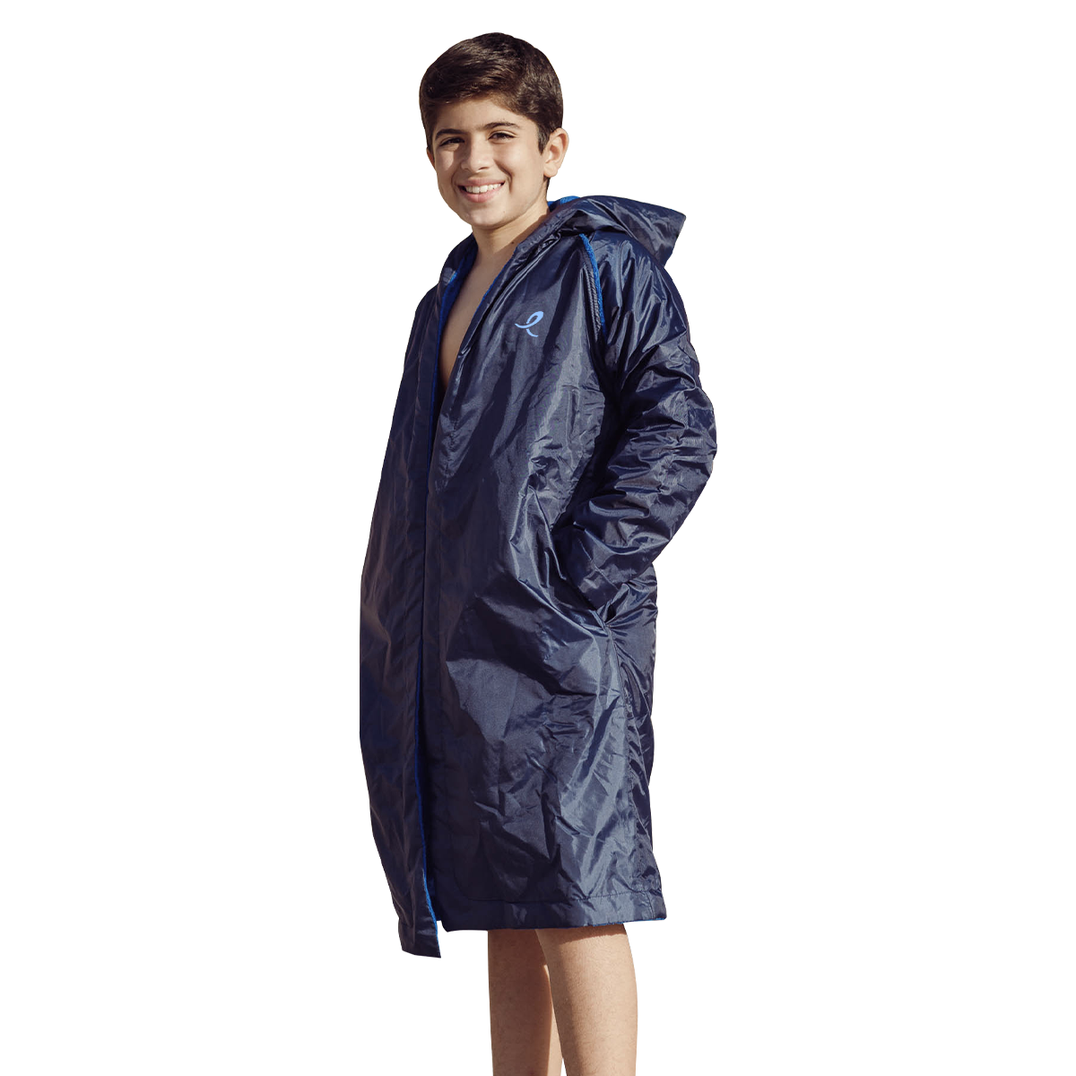 Energetics Swimming Water Proof Robe For Kids, Navy & Blue