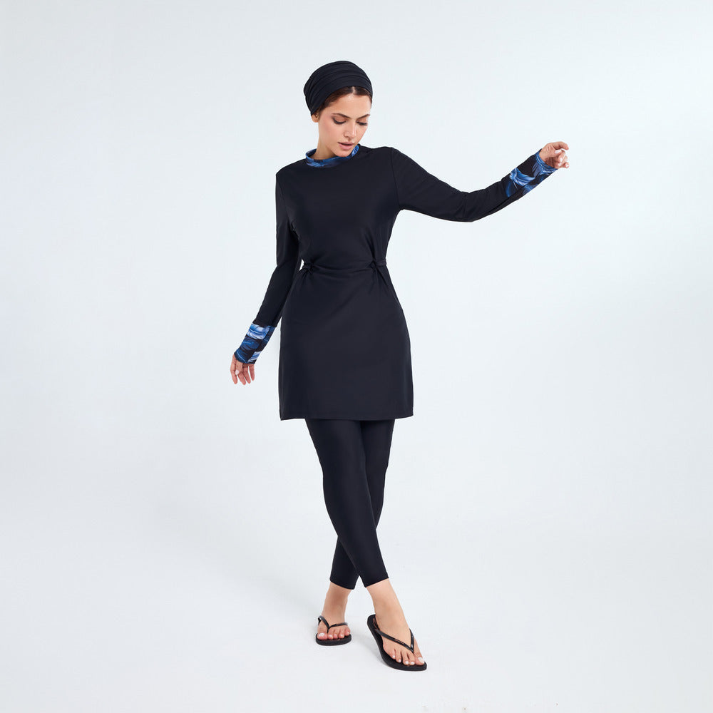 Energetics Long-Sleeves Swimming Top For Women, Black