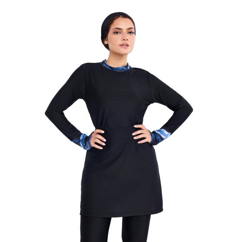 Energetics Long-Sleeves Swimming Top For Women, Black