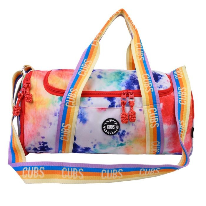 CUBS SMUDGED PAINT  ONE SIDE POCKET LARGE DUFFEL HAND BAG FOR UNISEX, MULTICOLOR