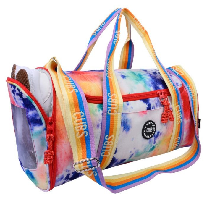CUBS SMUDGED PAINT  ONE SIDE POCKET LARGE DUFFEL HAND BAG FOR UNISEX, MULTICOLOR