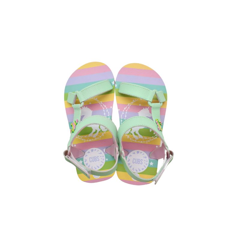 Cubs Raibow Unicorn Mint Girls Sling Sandal