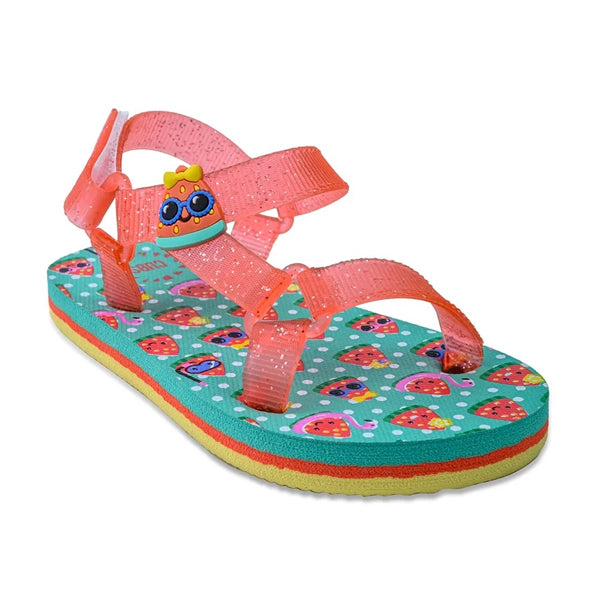 CUBS SLING SANDAL JUNIOR GIRLS DANCING WATER MELONS, TURQUOISE