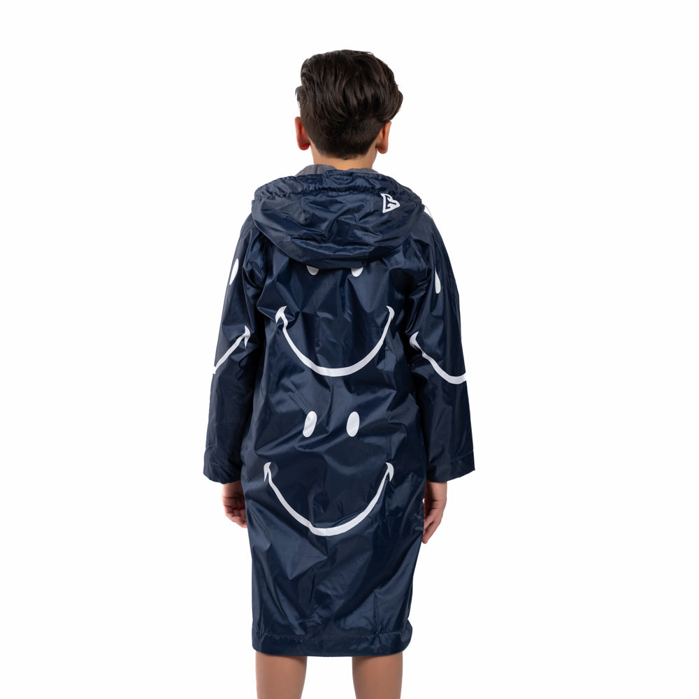 TRAINETIC SMILE WATER PROOF ROBE FOR BOYS, NAVY&GREY