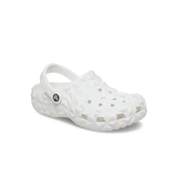 CROCS CLASSIC GEOMETRIC CLOG FOR UNISEX, WHITE
