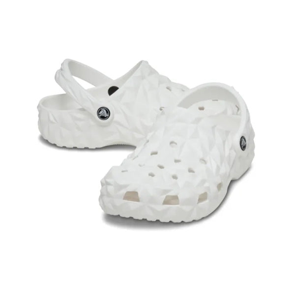 CROCS CLASSIC GEOMETRIC CLOG FOR UNISEX, WHITE