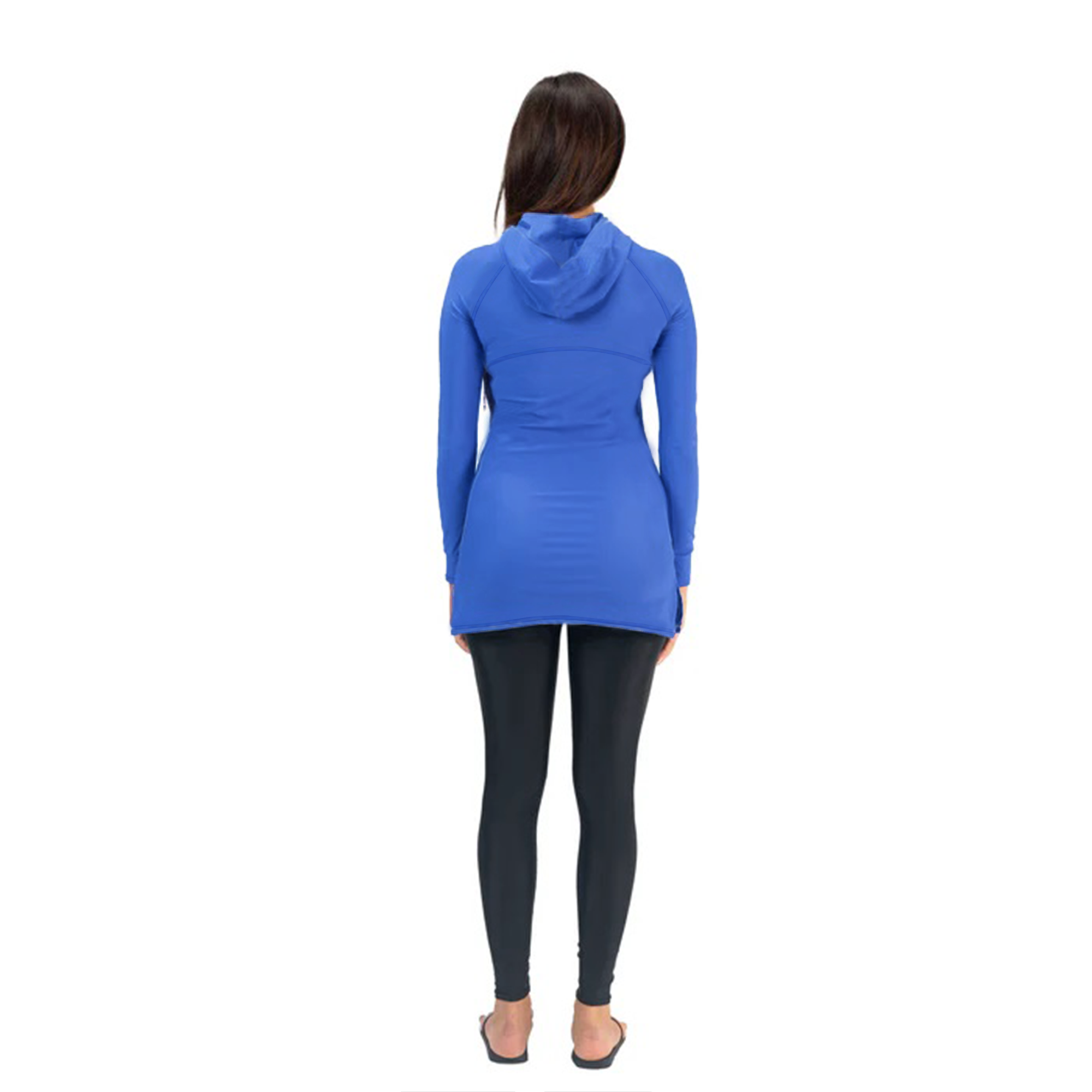 AEROBIRD MALIKA HOODED LONG SLEEVES TOP FOR WOMEN, BLUE