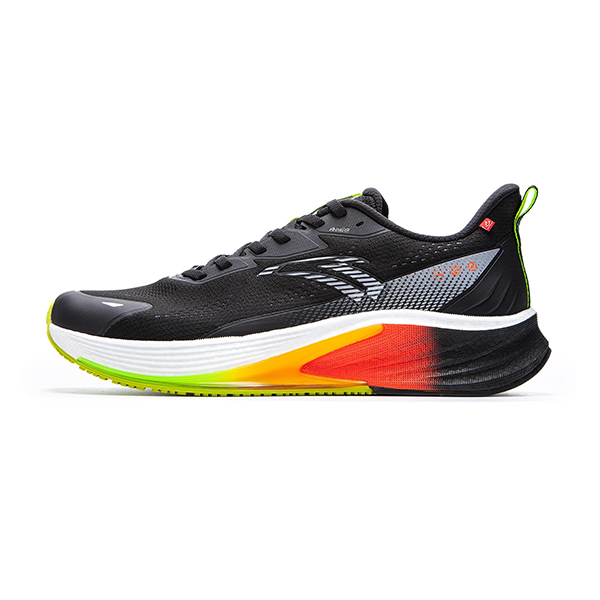 ANTA RUNNING SHOES FOR MEN, BLACK&SILVER&GREEN
