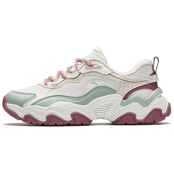 ANTA LIFESTYLE SHOES FOR WOMEN, BEIGE&GRN&DSTY ROSE
