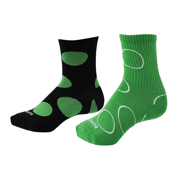 ANTA LIFESTYLE SOCKS FOR UNISEX, BLACK & GREEN