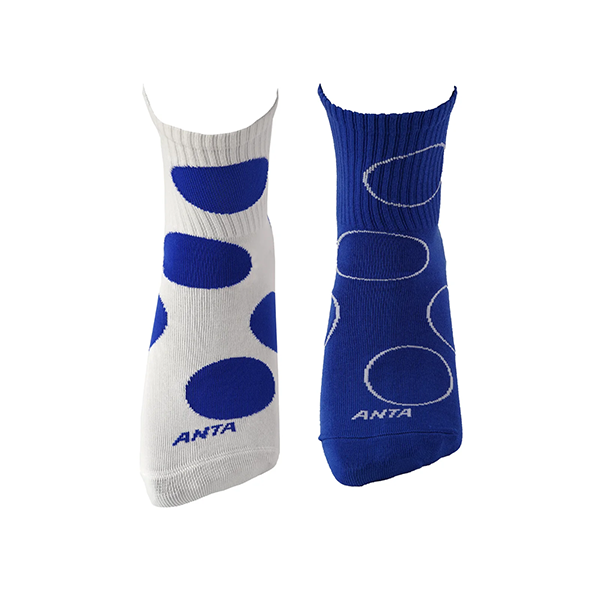 ANTA LIFESTYLE SOCKS FOR UNISEX, WHITE & BLUE