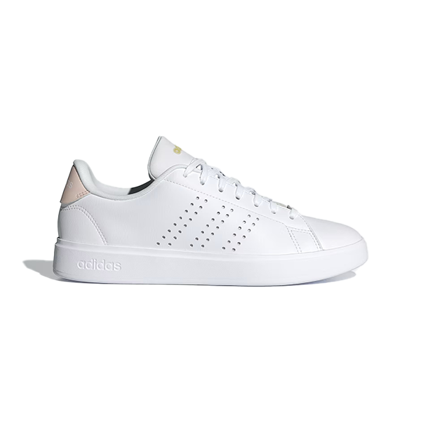 Adidas Advantage 2.0 Lifestyle Shoes For Women, Cloud White & Putty Mauve & Gold Metallic