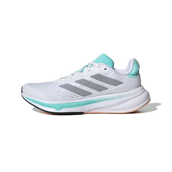 ADIDAS RESPONSE SUPER W RUNNING SHOES FOR WOMEN, Cloud White & Halo Silver & Flash Aqua