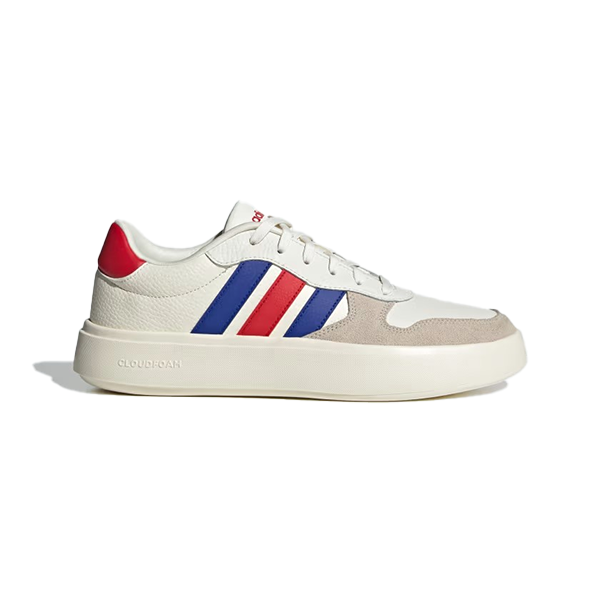 ADIDAS LITECOURT LIFESTYLE SHOES FOR MEN, OFF WHITE & SEMI LUCID BLUE & BETTER SCARLET