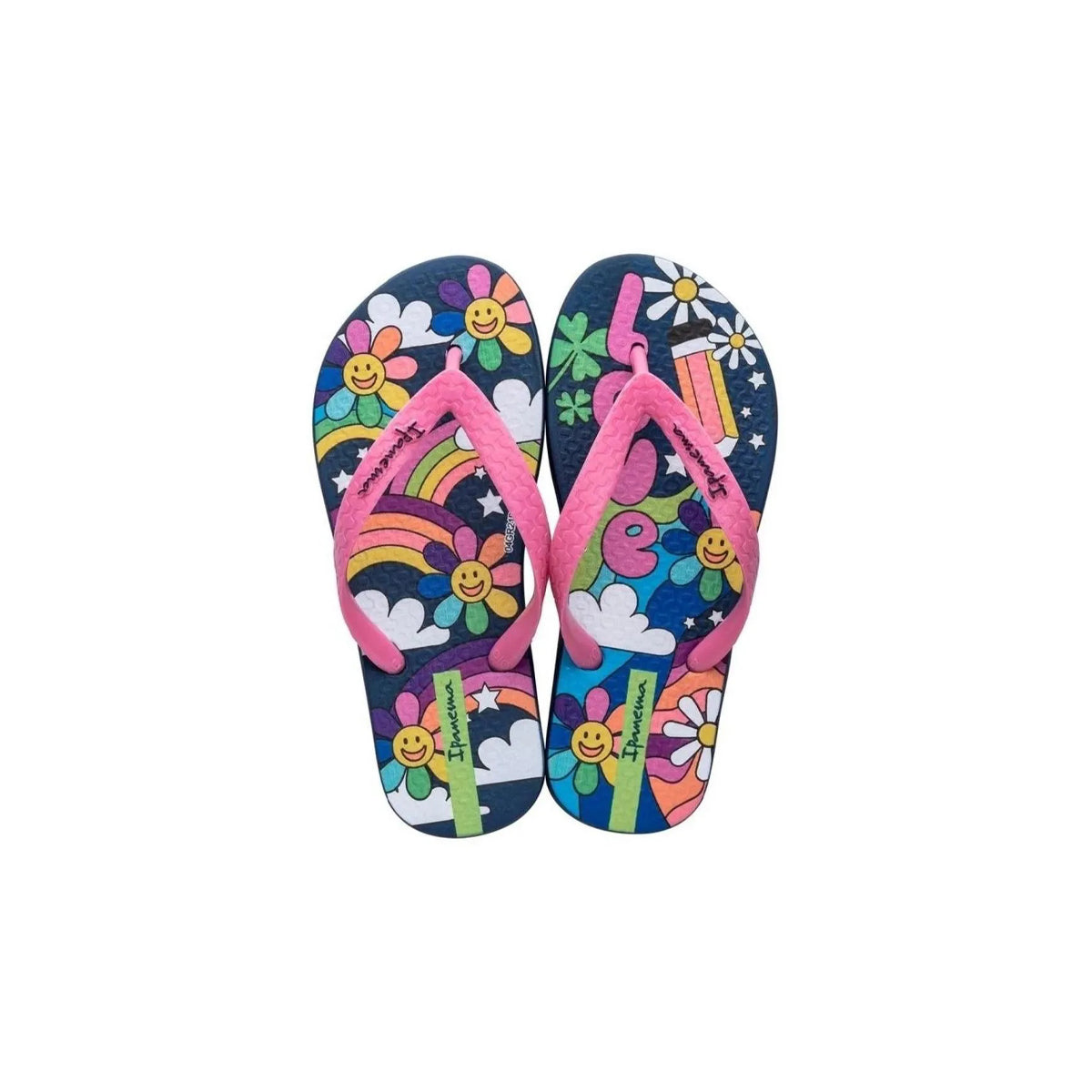 Ipanema Swimming Flip Flops For Kids, Blue & Pink