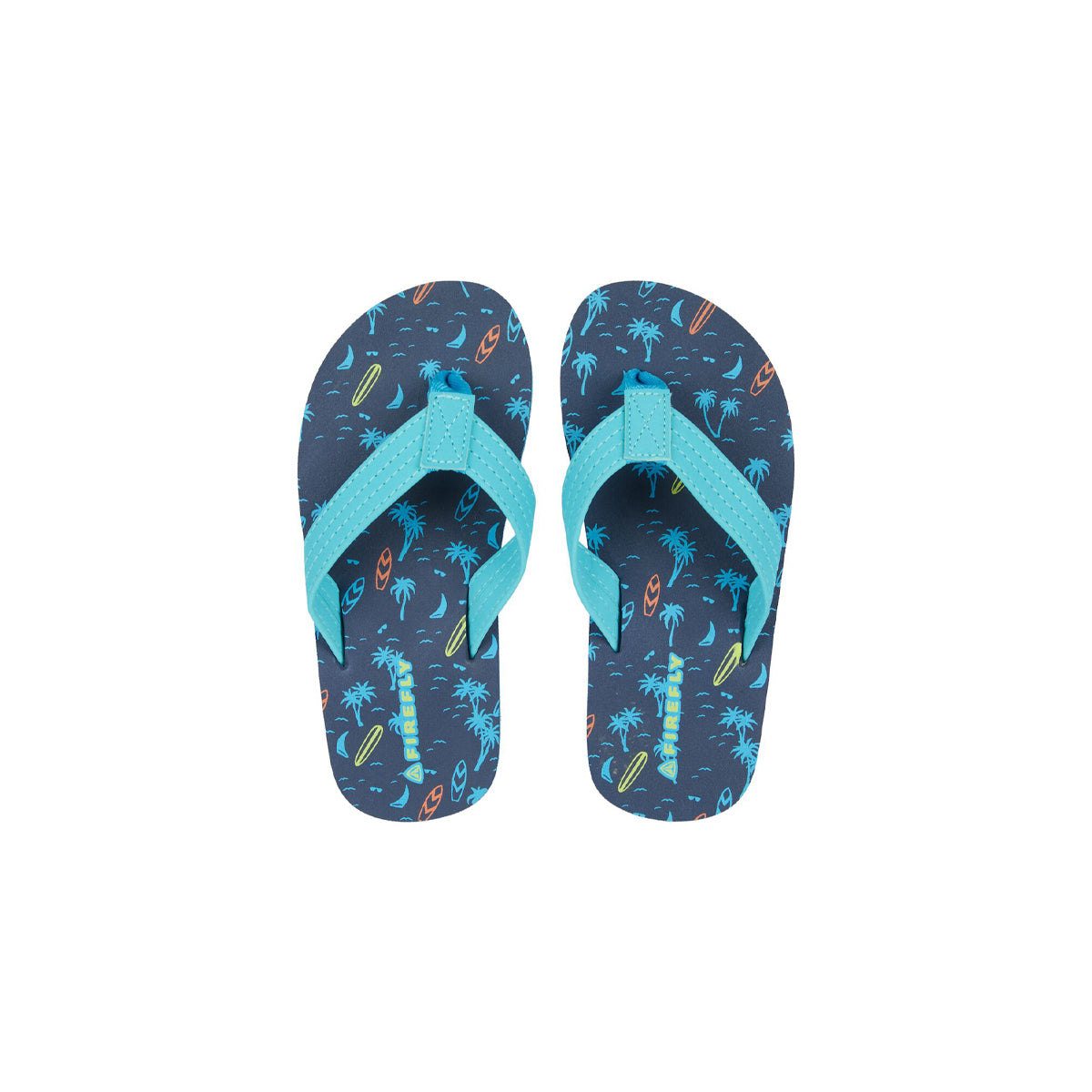 Firefly Swimming Flip Flops For Kids, Blue & Turquoise