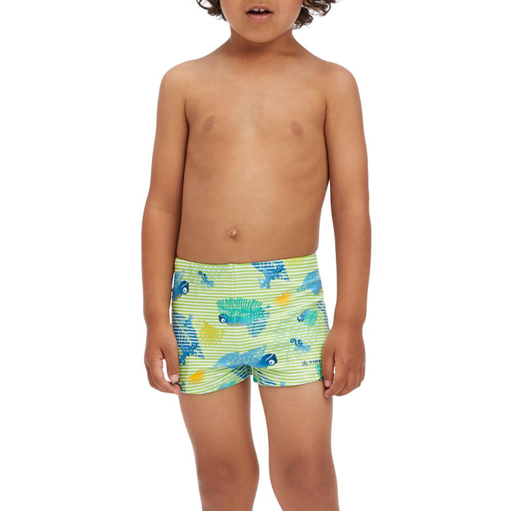 Firefly Swimming Half Shorts For Kids, Green & Aop