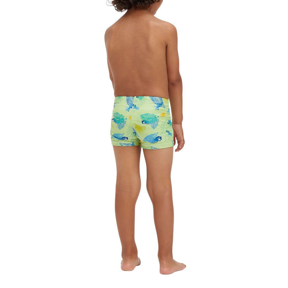 Firefly Swimming Half Shorts For Kids, Green & Aop