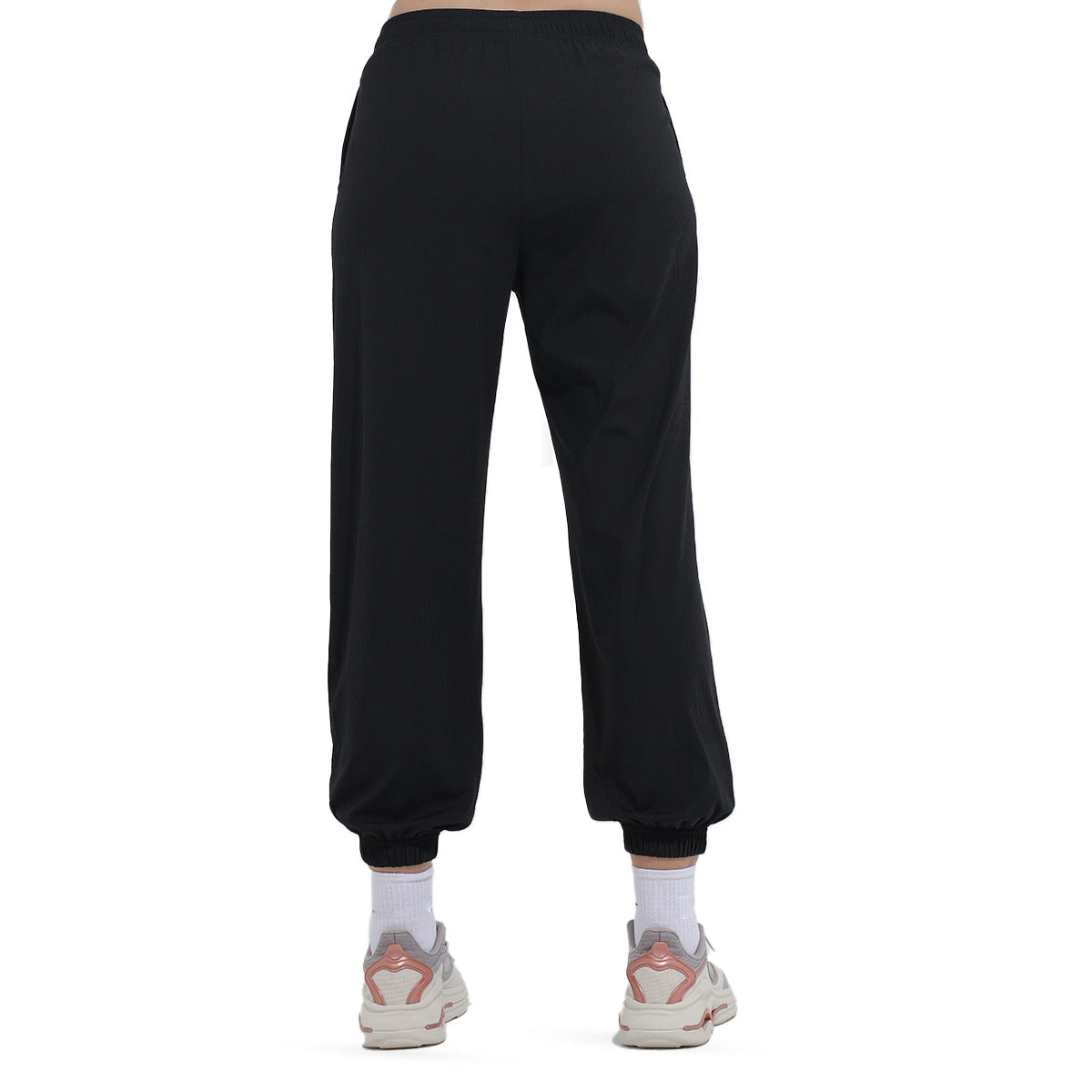 Anta Wide Knit Ankle Pants For Women, Black