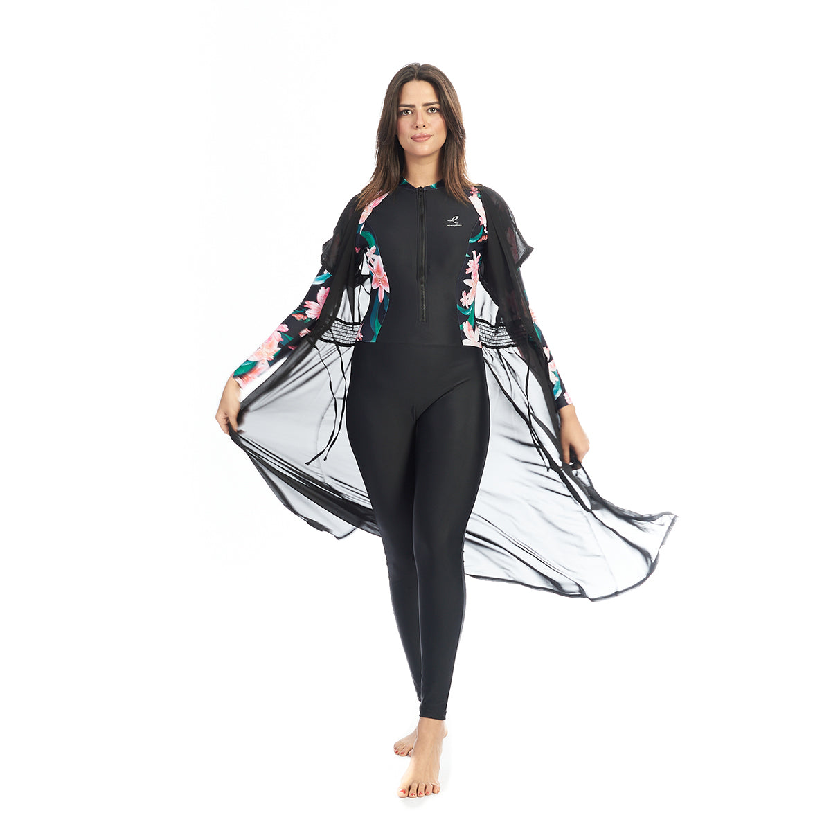 Energetics Cash Swimsuit Cardigan For Women, Black